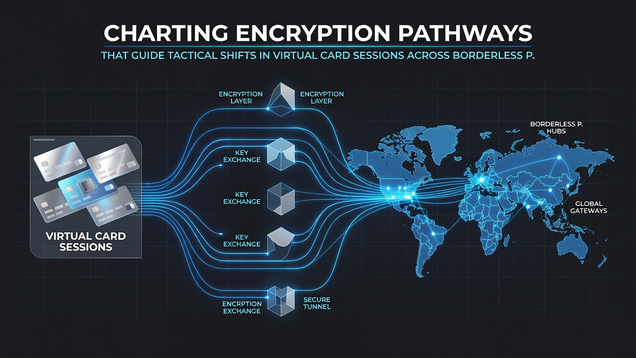 Diagram showing encrypted nodes linking card game interfaces with global compliance checkpoints