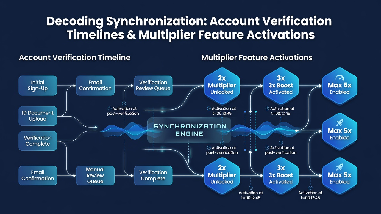 Backend dashboard view showing timeline alignment between verified accounts and multiplier activation events