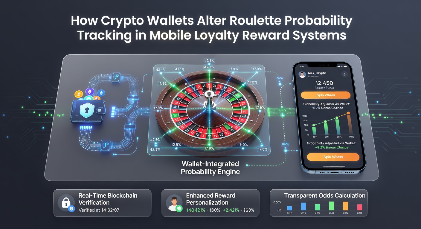 Analytics dashboard displaying roulette probability adjustments linked to crypto transaction data in a mobile loyalty system