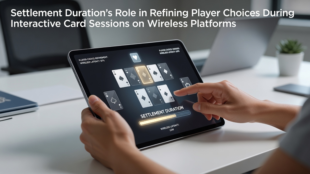 Mobile card game interface showing settlement timers and player decision prompts on wireless devices