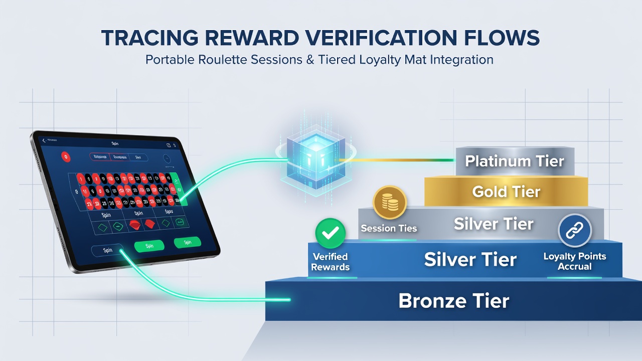 Mobile device screen displaying tiered loyalty matrix interface with roulette session history and reward points