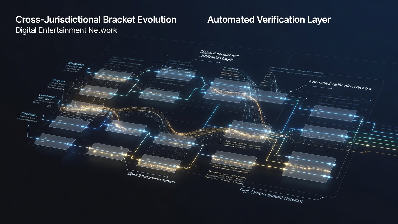 Tournament bracket evolution diagram showing automated verification layers across digital networks