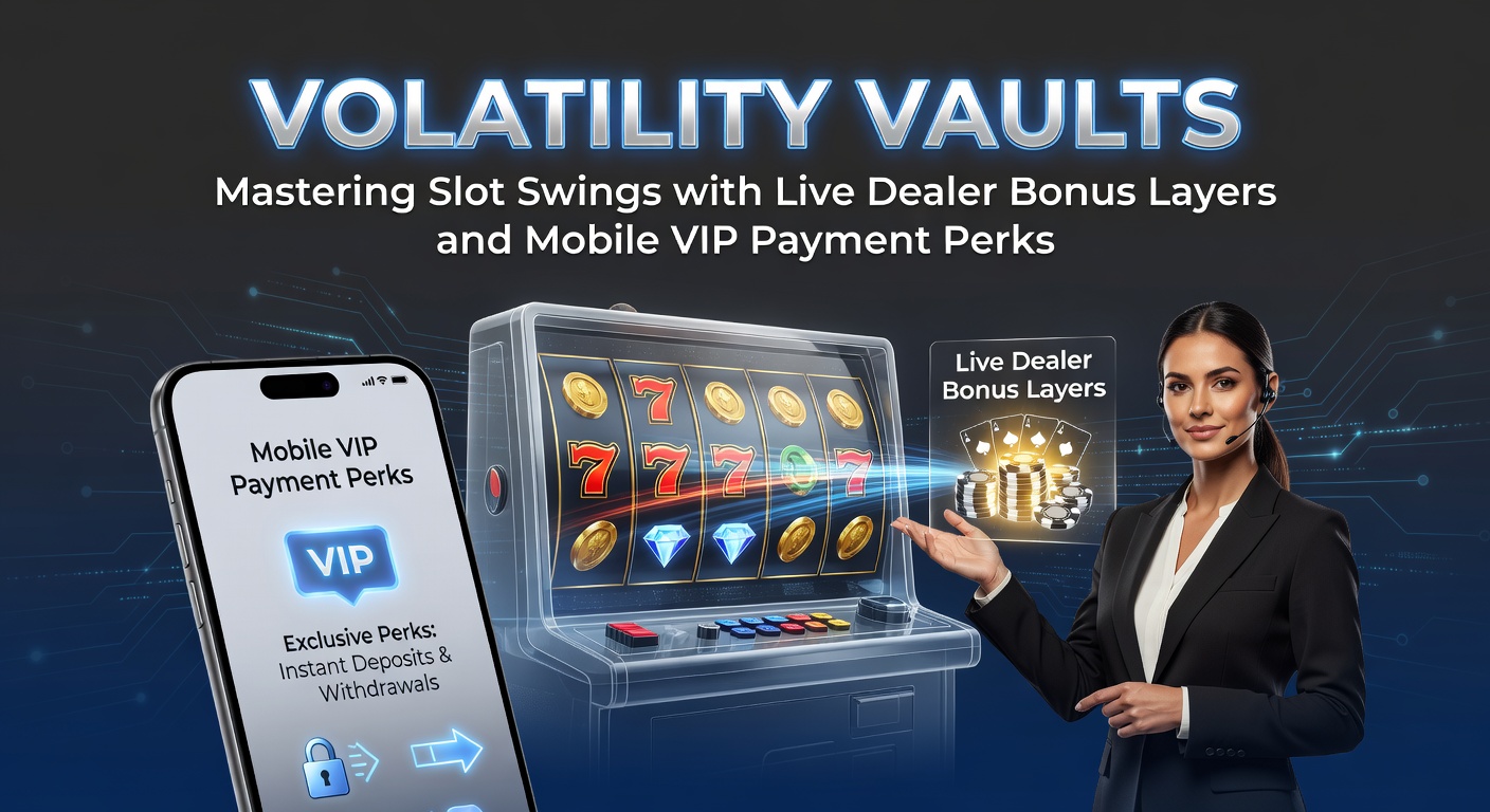 Digital vault interface showing slot volatility charts overlaid with live dealer streams and mobile payment icons, illustrating integrated gaming features